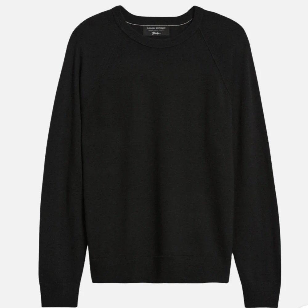 Banana Republic x Baruffa Fine Italian Merino Wool Black Sweater Sz Lg Tall